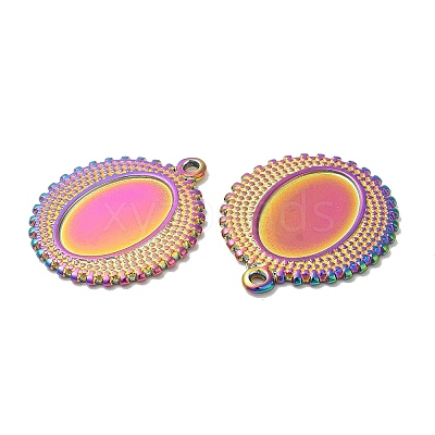 Ion Plating(IP) 304 Stainless Steel Pendant Cabochon Settings STAS-L020-026RC-1