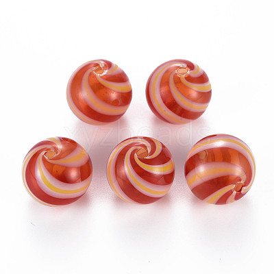 Transparent Handmade Blown Glass Globe Beads GLAA-T012-28-1