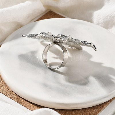 Flower Alloy Adjustable Rings for Women RJEW-B108-01P-1