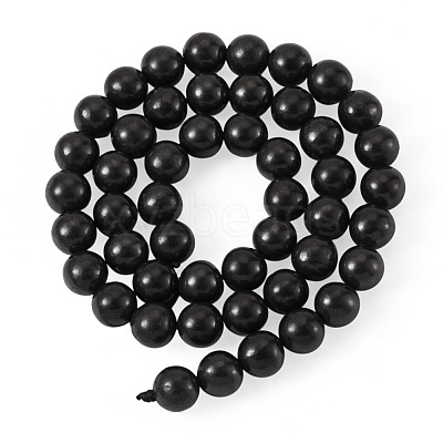 1 Strand Natural Shungite Beads Strands G-TA0003-34C-1