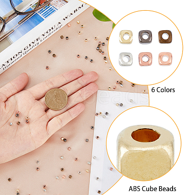 2400Pcs 6 Colors Electroplated CCB Plastic Spacer Beads FIND-HY0001-92-1