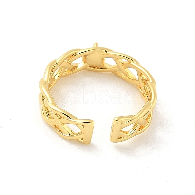 Brass Cup Peg Open Cuff Ring Settings LS-KK-G518-08G-02-1