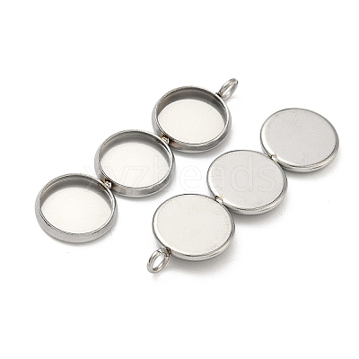304 Stainless Steel Pendant Cabochon Settings X-STAS-K320-03B-P-1
