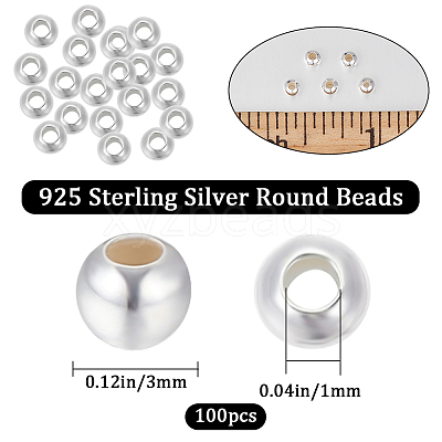 Round 925 Sterling Silver Beads STER-BBC0005-39C-1