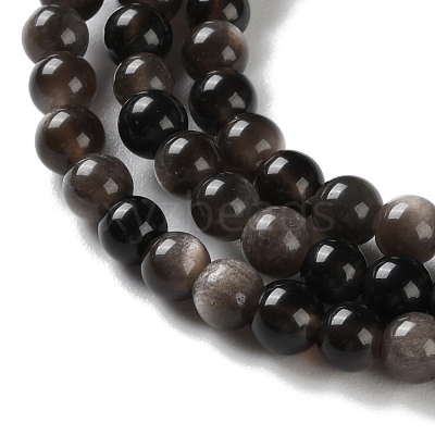 Natural Silver Obsidian Beads Strands X-G-S150-20A-4mm-1