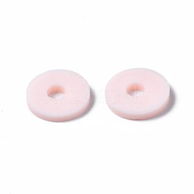 Flat Round Handmade Polymer Clay Beads CLAY-R067-10mm-27-1