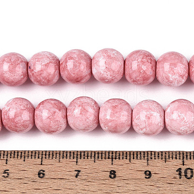 Baking Paint Glass Beads Strands DGLA-N016-10mm-02-1
