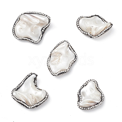 Electroplated Natural Freshwater Shell Nuggets Beads SHEL-F005-09B-1