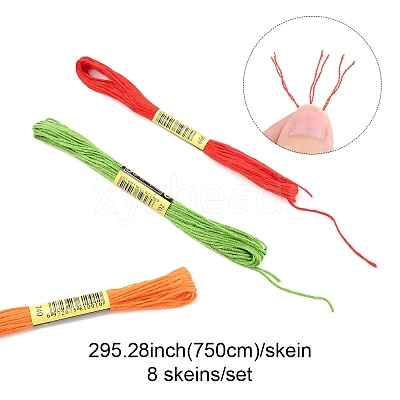 7 Sets 7 Colors Cotton Crochet Threads OCOR-FS0001-02B-1