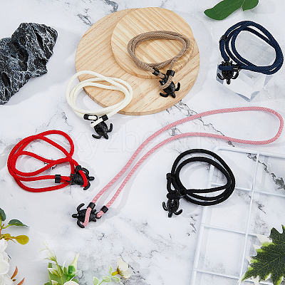 6Pcs 6 Colors Polyester Cord Two Loops Wrap Bracelets Set with Alloy Tortoise Clasps BJEW-FI0001-25-1