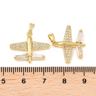 Brass Micro Pave Clear Cubic Zirconia Pendants KK-G549-18D-G-1