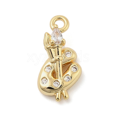 Brass Micro Pave Cubic Zirconia Pendants KK-I380-19G-1
