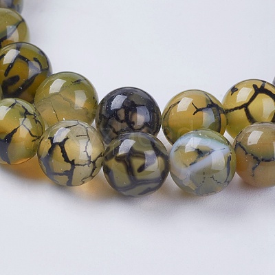 Natural Dragon Veins Agate Beads Strands G-G515-8mm-02A-1