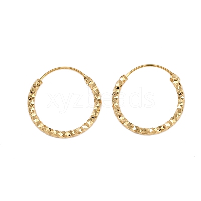 Brass Textured Hoop Earrings EJEW-F378-03C-G-1