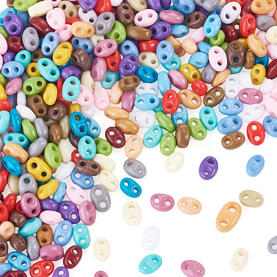 300Pcs Opaque Colours Glass Seed Beads EGLA-TA0013-74-1