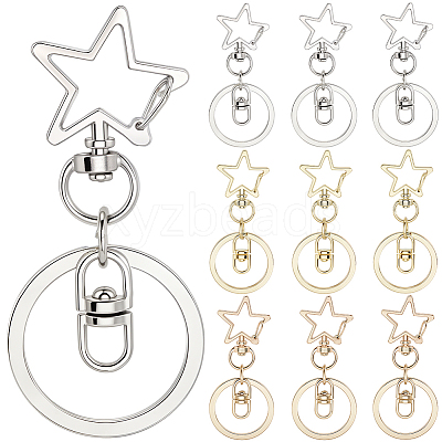 18Pcs 3 Style Alloy Keychain Clasps KEYC-SP0001-49C-1