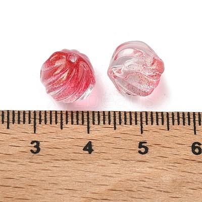 Two-tone Transparent Glass Beads GLAA-H041-02J-1