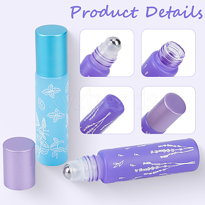 10Pcs 5 Colors Glass Roller Ball Bottles CON-GF0001-21-1