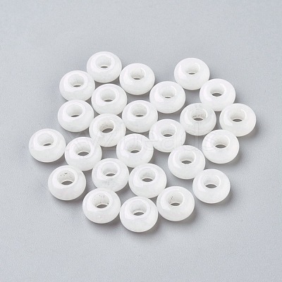 Natural White Jade European Beads G-G740-12x6mm-26-1