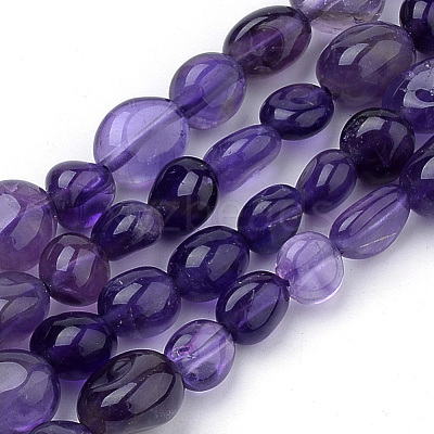 Natural Amethyst Beads Strands X-G-Q952-02-6x8-1