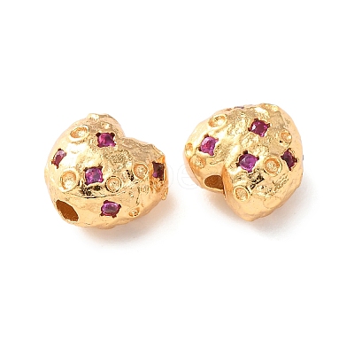 Brass Pave Cubic Zirconia Beads KK-C157-38G-1