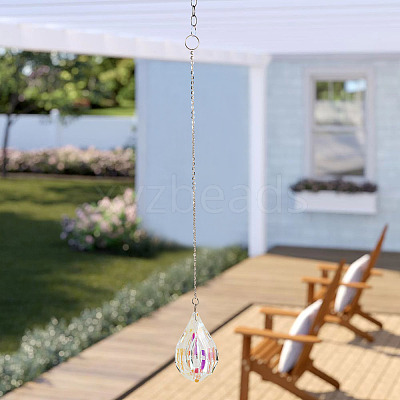 1Pc Transparent Glass Hanging Suncatchers AJEW-TADJ0001-02D-1