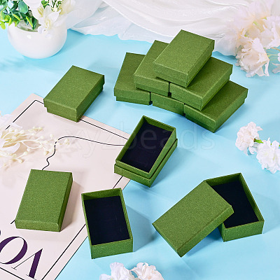 12Pcs Cardboard Paper Jewelry Storage Boxes with Sponge CON-TA0001-43D-1