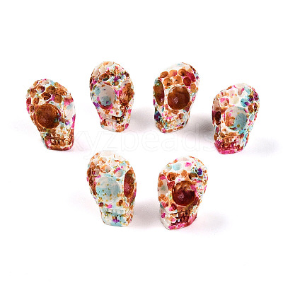 Spray Painted Resin Beads Strands RESI-N041-01A-1
