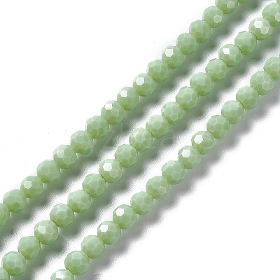 Faceted(32 Facets) Glass Beads Strands EGLA-J042-36B-M-1