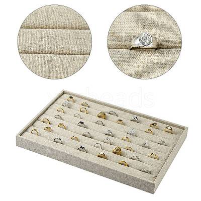 Imitation Burlap Jewelry Ring Displays RDIS-G002-03-1