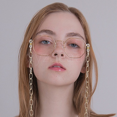 Aluminium Cable Chains/Paperclip Chains Eyeglasses Chains AJEW-AR0001-09G-1
