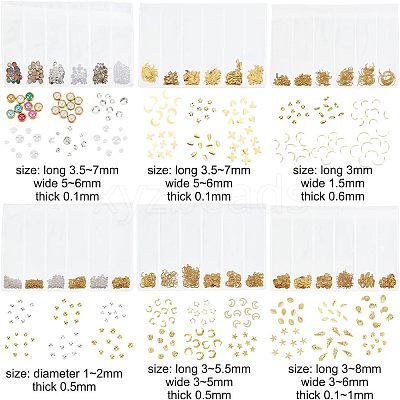 5 sets Alloy & Brass & Plastic & Glass Cabochons Set MRMJ-OC0003-02-1