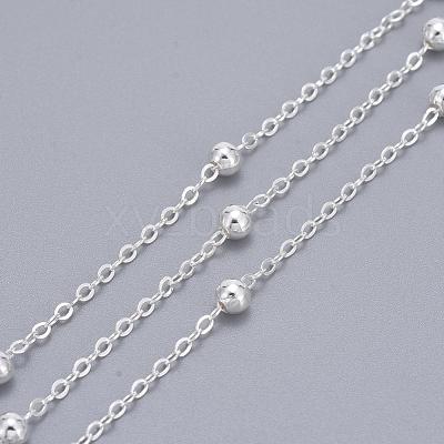 Brass Flat Oval Cable Chains X-CHC018Y-S-1