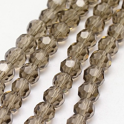 Faceted(32 Facets) Round Glass Beads Strands X-EGLA-J042-4mm-09-1