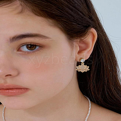 2Pcs Brass Micro Pave Cubic Zirconia Charms ZIRC-LP0001-63-1