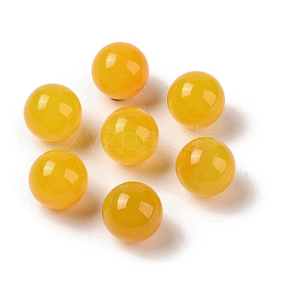 Natural Yellow Agate No Hole Sphere Beads G-K353-04B-28-1