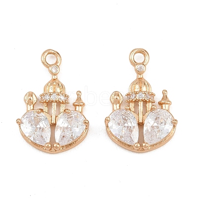 Brass Pave Cubic Zirconia Pendants CU-CBA8183-05G-A-1