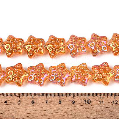 Electroplate Transparent Glass Beads Strands EGLA-N020-02C-1