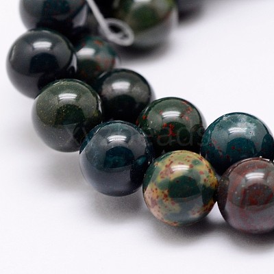 Natural Indian Bloodstone Beads Strands G-P257-07-10mm-1