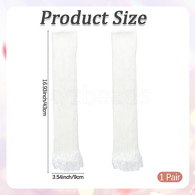 1 Pair Acrylic Fibers Long Mesh Lace Gloves AJEW-CN0006-67A-1