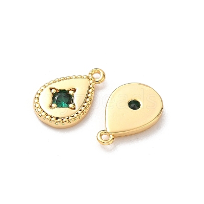 Brass Micro Pave Cubic Zirconia Charms KK-D504-20B-G-1