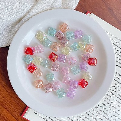 Transparent Crackle Acrylic Pendants OACR-I013-06-1
