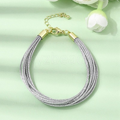 Polyester Metallic Braided Multi-strand Cord Bracelet for Bracelet Making BJEW-H642-02G-08-1