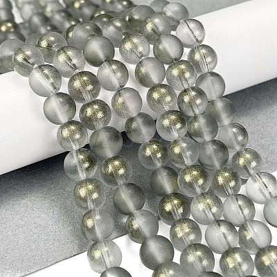 Frosted Transparent Glass Bead Strands X1-GLAA-P065-8mm-12-1