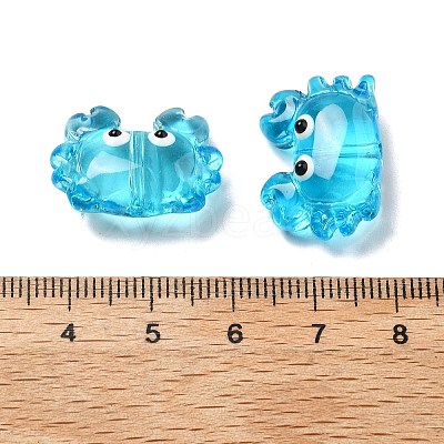 Transparent Glass Enamel Beads LAMP-V001-08C-1
