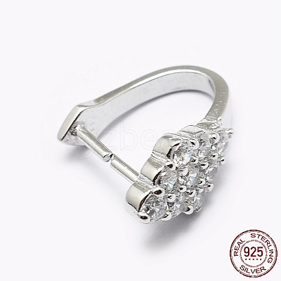 Anti-Tarnish Rhodium Plated 925 Sterling Silver Micro Pave Cubic Zirconia Pendant Bails X-STER-P034-67P-1