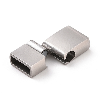 Tarnish Resistant 304 Stainless Steel Rectangle Magnetic Clasps with Glue-in Ends X-STAS-E089-42P-A-1