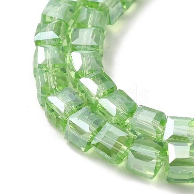Electroplate Glass Beads Strands EGLA-D018-6x6mm-33-1
