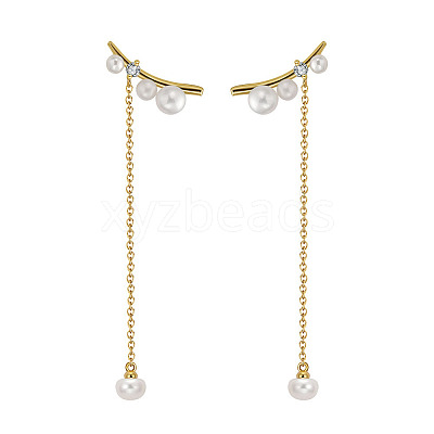 925 Sterling Silver Clip-on Earring EJEW-P231-29G-1