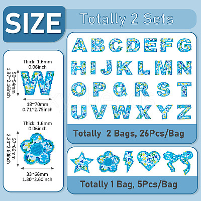 2 Sets Polyester Embroider Self-adhesion Thread Iron on/Sew On Patches PATC-TA0001-54A-1